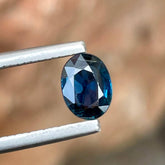 0.88 Carats Deep Blue Sapphire Oval Cut