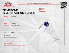 4.35 carats Purple Amethyst Stone Cushion Cut Natural Brazilian Gemstone