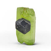 Magnetite Crystal on Green Peridot