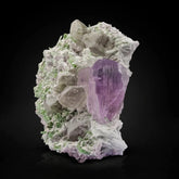 Pink Kunzite on Albite with Tourmaline