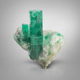 Green Emerald Crystals On Matrix