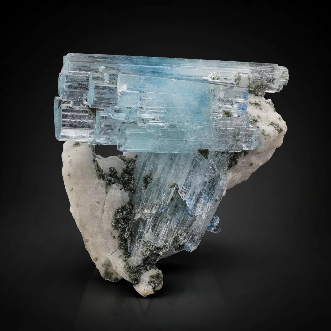 Double Terminated Aquamarine on Albite