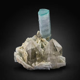 Tourmaline Crystal on Smoky Quartz