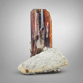 Red Brookite Crystal on Lemonite Matrix