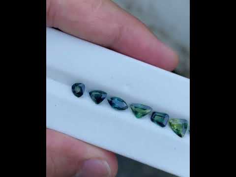 Parti Sapphire Lot 5.55 carats 8 Piece Set Natural Gemstones from Madagascar
