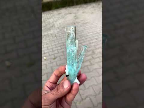 Blue Aquamarine Cluster on Albite