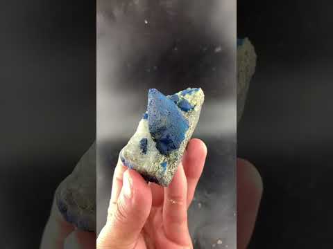 Pointed Terminated Afghanite Crystal on Calcite with Pyrite from Afghanistan