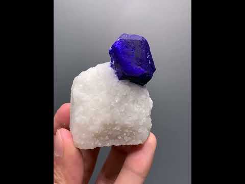 Lazurite Crystals On Calcite Matrix