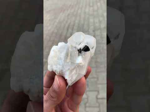 Couple of Morganite Crystals with Schorl on Quartz from Pakistan