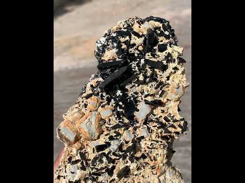 Rare striking black color Augite on Calcite from Zagi Mountains, KPK, Pakistan
