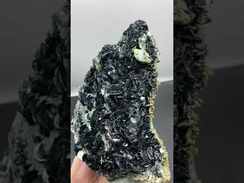 Silver Grey Hematite Rossetts Crystals with Titanite from Pakistan