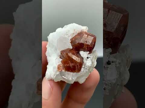 Hassonite Garnet Crystals on Quartz
