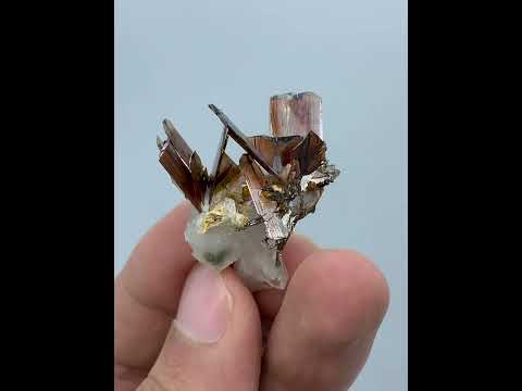Blood Red Brookite Cluster On Quartz