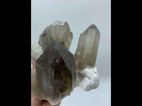 Smoky Quartz Cluster On Albite