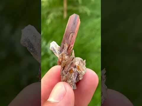 Red Brookite Crystals On Albite