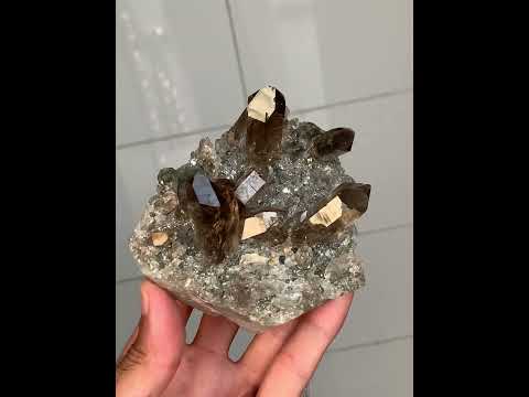 Smokey Quartz Cluster on Matrix