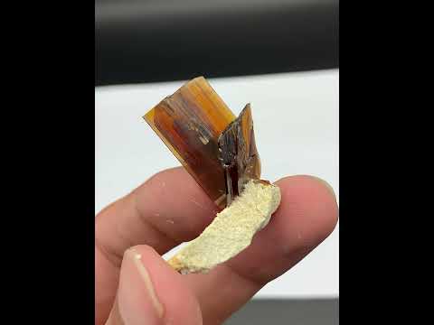 Red Brookite Crystals On Albite Matrix
