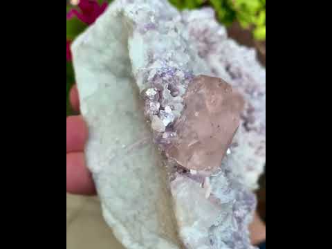 Pink Morganite on Purple Lepidolite