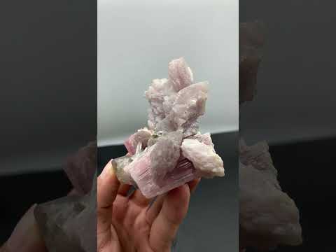 Pink Lepidolite on Pink Tourmaline Crystals with Quartz from Afghanistan