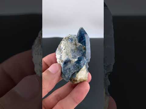 Afghanite Crystal on Calcite & Pyrite