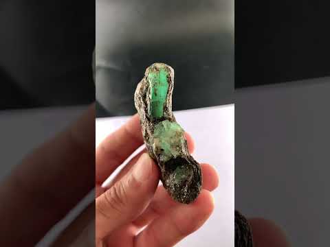 Green Emerald Crystals On Mica Matrix