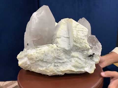 Quartz Crystals On White Microcline