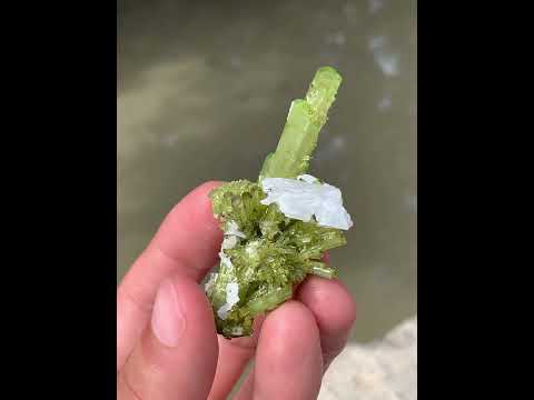 Green Tourmaline with Rare Hambergite