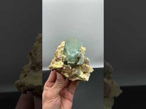 Impressive Aquamarine Crystal Positioned on Albite Matrix from Pakistan