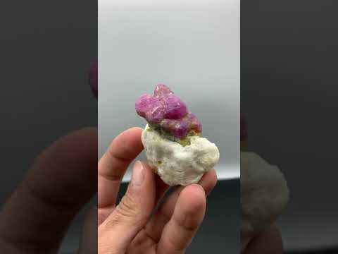 Vibrant Red Ruby Crystals on Marble Matrix from Afghanistan