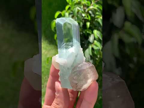 Aquamarine with Apatite and Quartz