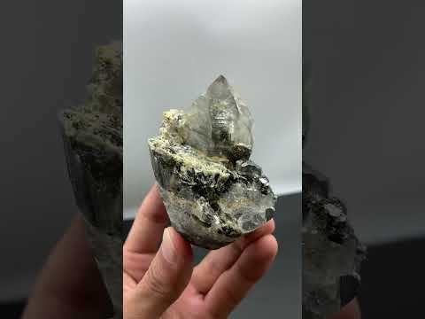 Pointed Terminated Rutile Quartz Crystal on Matrix from Pakistan