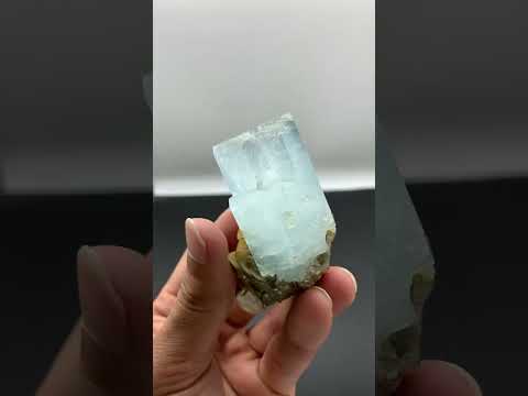 Blue Aquamarine Crystal on Muscovite