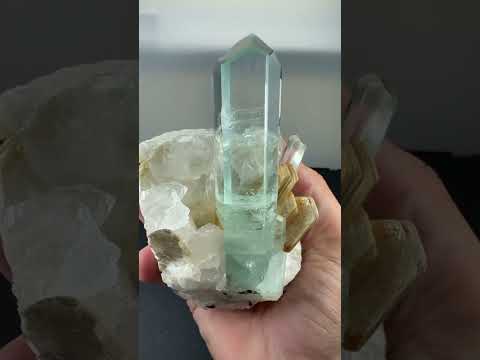 Blue Aquamarine Crystals On Matrix