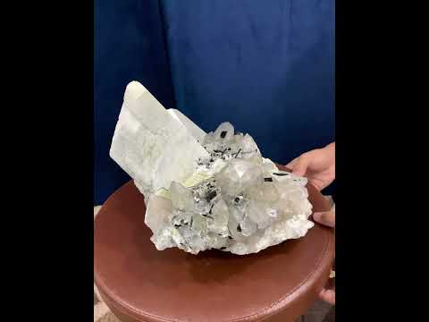 Giant Size Microcline On Tourmaline and Quartz