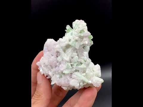 Green Tourmaline On White Lepidolite