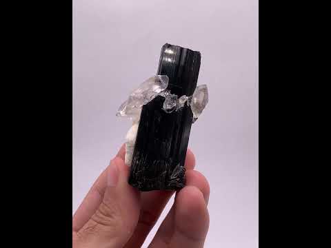 Hematite Rosettes on Schorl Black Tourmaline with Quartz and Albite from Skardu, Pakistan