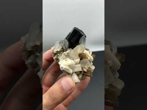 Black Tourmaline On Quartz & Albite
