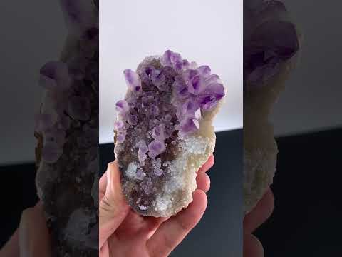 Amethyst Quartz Crystals on Calcite