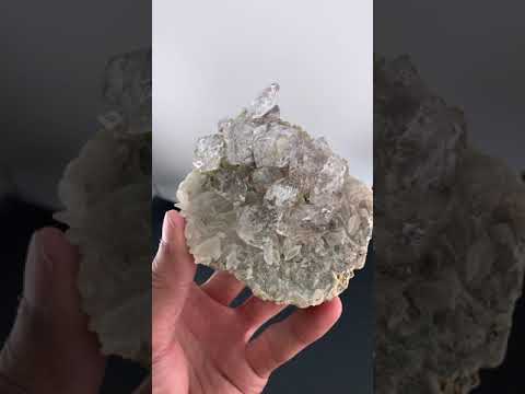 Amethyst Diamond Yellow Quartz Crystals on Calcite from Pakistan