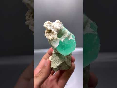 Fluorite Crystal On White Albite