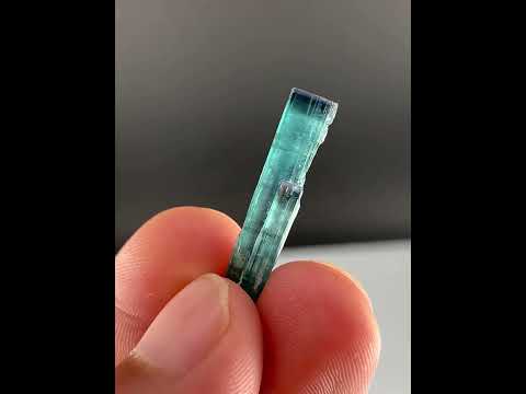 Terminated Single Indicolite Tourmaline Crystals from Afghanistan
