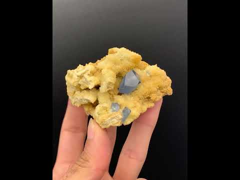 Blue Celestite with Calcite Matrix