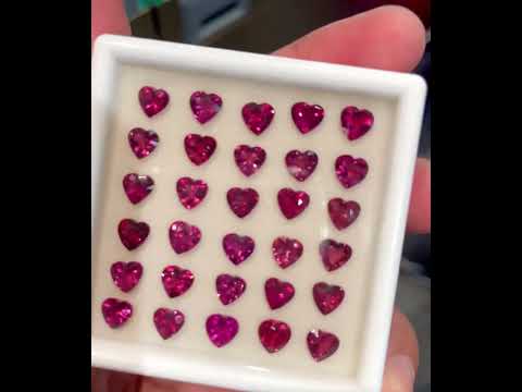 26.60 Carats Heart Shape Garnet Lot