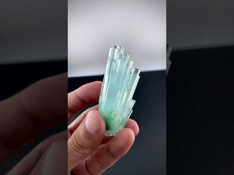 Aqua-Blue Aquamarine Crystal Cluster with Black Tourmaline From Pakistan