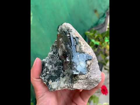 Metallic Hematite Crystals on Matrix