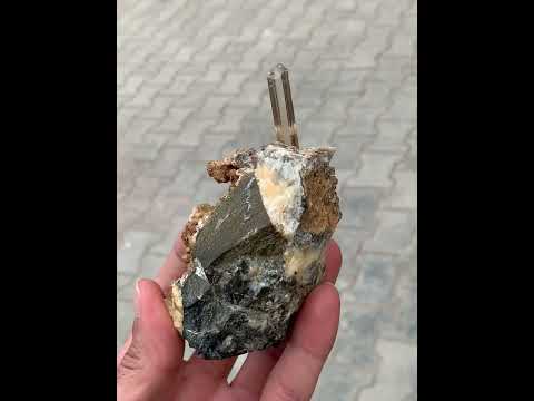 Topaz Crystal on Calcite Matrix