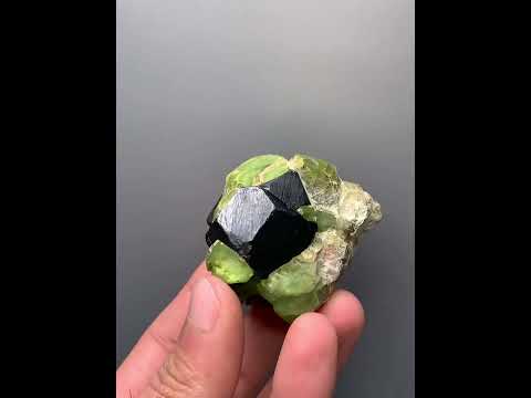 Rare Magnetite Crystals On Peridot