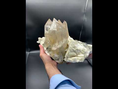 Smoky Quartz Crystals On Feldspar