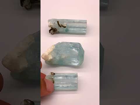 3 Pieces of Blue Aquamarine Crystals