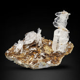 Standing Quartz Crystals on Calcite